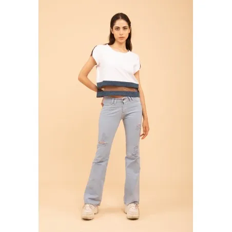 Croptop blanc avec tissus cachemire - MAZIJ