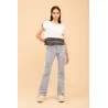 Croptop blanc avec tissus cachemire - MAZIJ