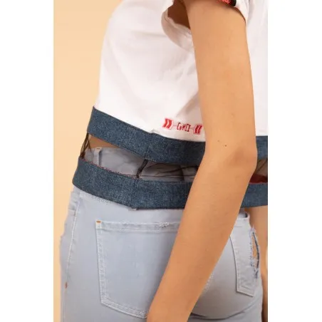 Croptop blanc avec tissus cachemire - MAZIJ