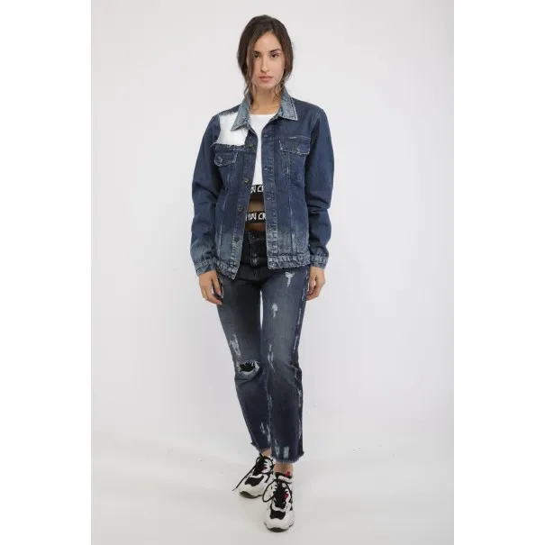Veste jean femme avec des chaines - MAZIJ
