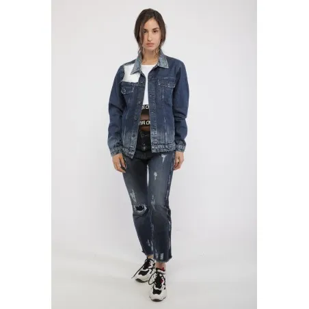 Veste jean femme avec des chaines - MAZIJ