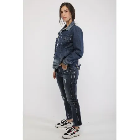 Veste jean femme avec des chaines - MAZIJ