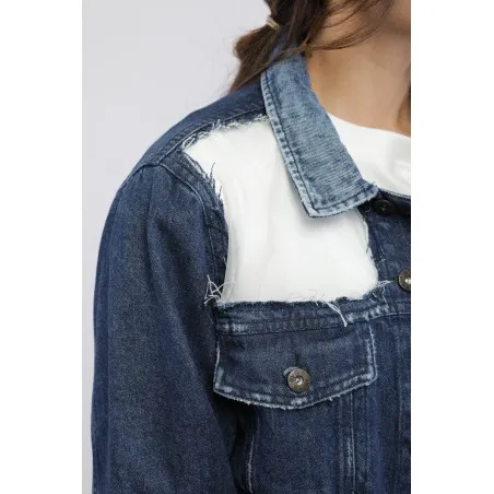 Veste jean femme avec des chaines - MAZIJ
