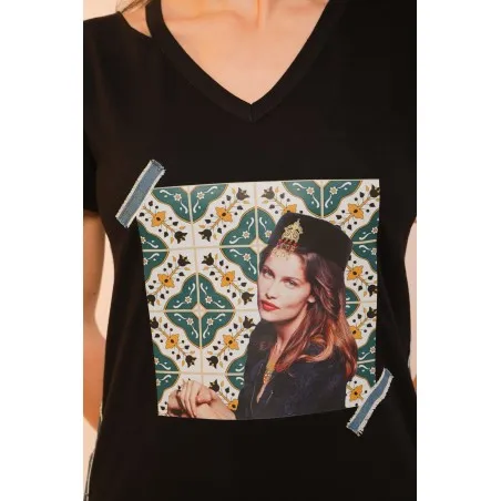 T-shirt Over size Laetitia Casta - MAZIJ