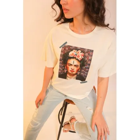 T-shirt Over size Frida Kahlo - MAZIJ