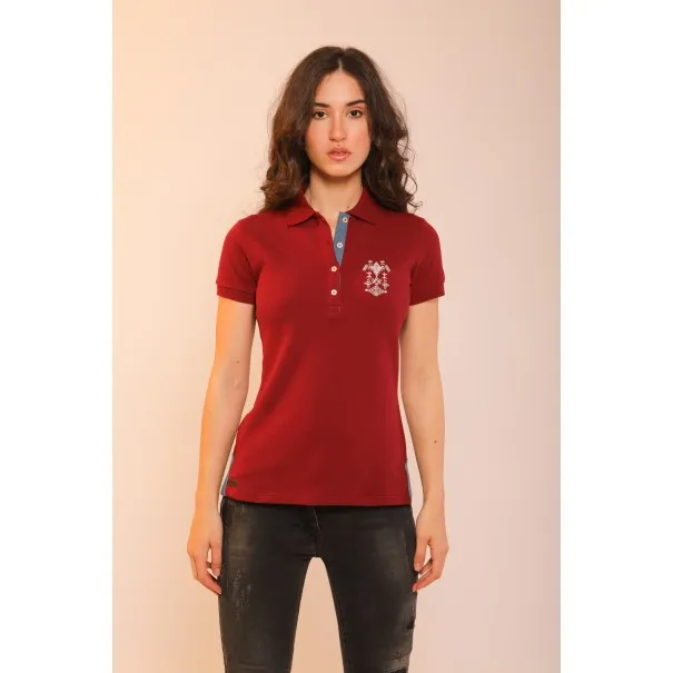POLO BORDEAUX FEMME - MAZIJ