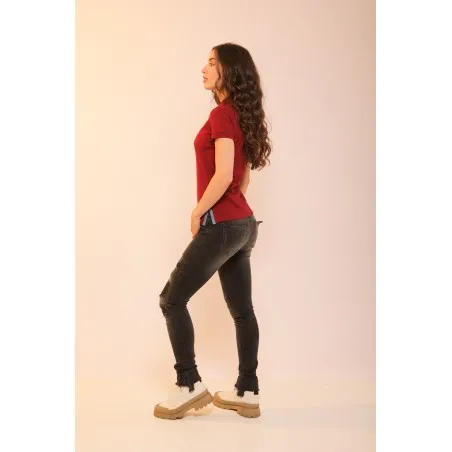 POLO BORDEAUX FEMME - MAZIJ