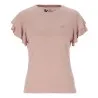 T-shirt femme manches courtes avec volant et broderie - KONTAKT