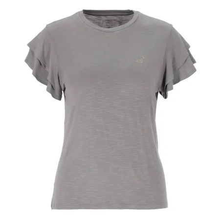 T-shirt femme manches courtes avec volant et broderie - KONTAKT