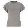 T-shirt femme manches courtes avec volant et broderie - KONTAKT
