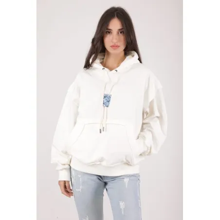 SWEATSHIRT ECRU AVEC UNE IMPRESSION FAIENCE - MAZIJ
