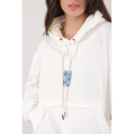 SWEATSHIRT ECRU AVEC UNE IMPRESSION FAIENCE - MAZIJ