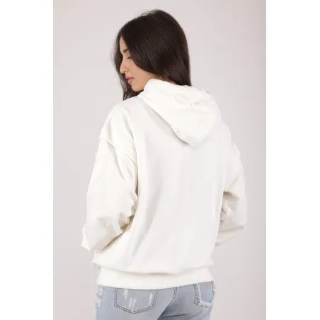 SWEATSHIRT ECRU AVEC UNE IMPRESSION FAIENCE - MAZIJ