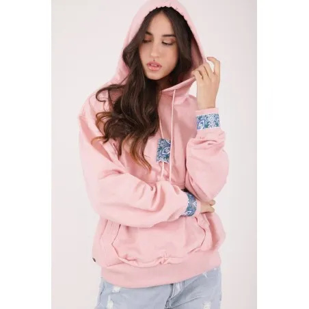 SWEATSHIRT ROSE AVEC UNE IMPRESSION FAIENCE - MAZIJ