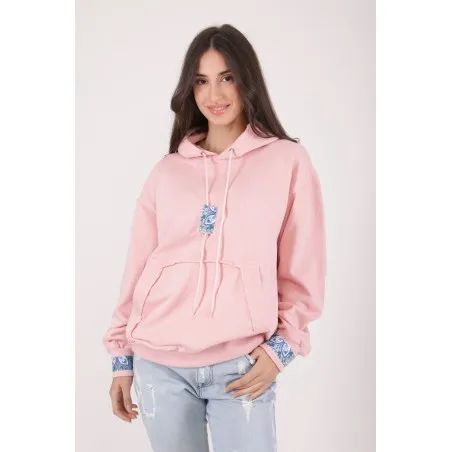 SWEATSHIRT ROSE AVEC UNE IMPRESSION FAIENCE - MAZIJ