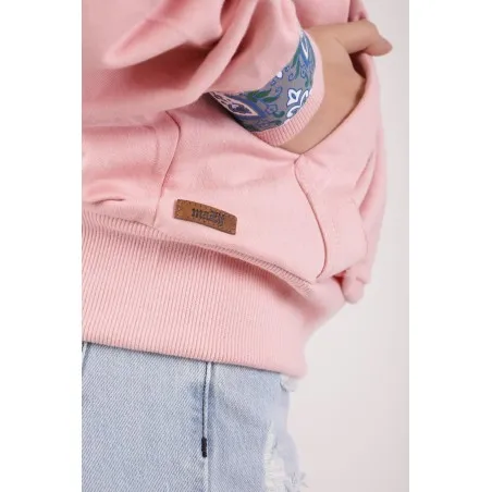 SWEATSHIRT ROSE AVEC UNE IMPRESSION FAIENCE - MAZIJ
