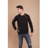 Sweat-shirt noir avec broderie phénicienne - MAZIJ