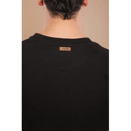 Sweat-shirt noir avec broderie phénicienne - MAZIJ