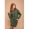 Sweat-shirt robe vert avec capuche - MAZIJ