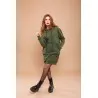 Sweat-shirt robe vert avec capuche - MAZIJ