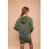 Sweat-shirt robe vert avec capuche - MAZIJ