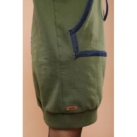 Sweat-shirt robe vert avec capuche - MAZIJ