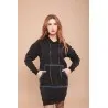 Sweat-shirt robe noir avec capuche - MAZIJ