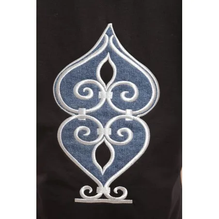 Sweat-shirt robe noir avec capuche - MAZIJ