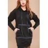 Sweat-shirt robe noir avec capuche - MAZIJ