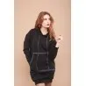 Sweat-shirt robe noir avec capuche - MAZIJ