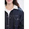 Veste jean femme avec fourrure - MAZIJ