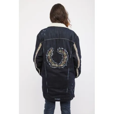 Veste jean femme avec fourrure - MAZIJ