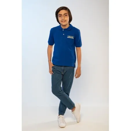 POLO BLEU GARÇON - MAZIJ