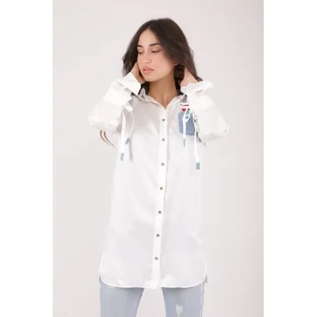 CHEMISE BLANCHE POCHE JEAN - MAZIJ