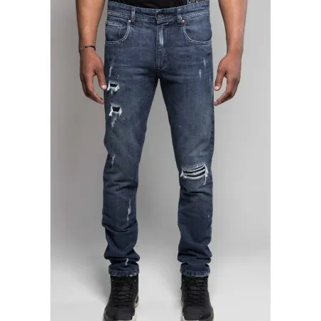 Pantalon jean homme bleu délavé - MAZIJ