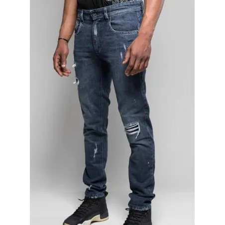 Pantalon jean homme bleu délavé - MAZIJ