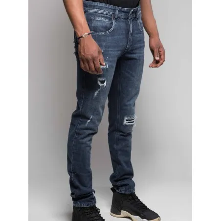 Pantalon jean homme bleu délavé - MAZIJ