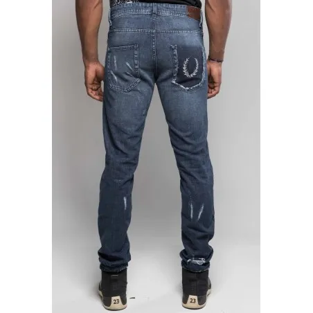 Pantalon jean homme bleu délavé - MAZIJ