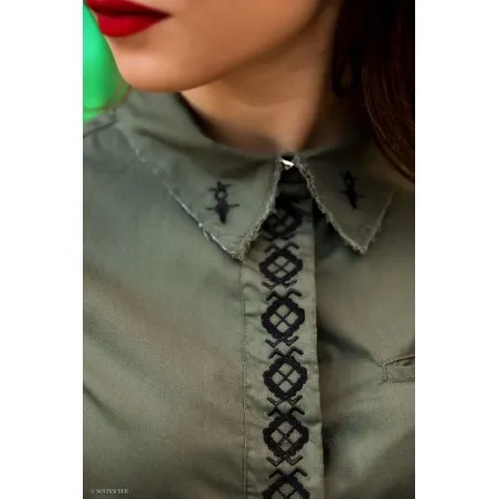 Chemise robe verte - MAZIJ