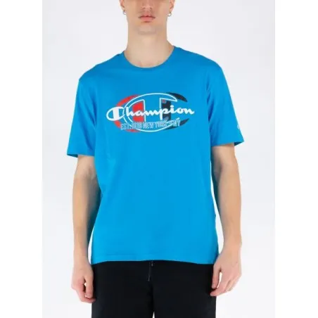 Champion – T-shirt à col rond universel avec logo Champion original – Bleu - CHAMPION