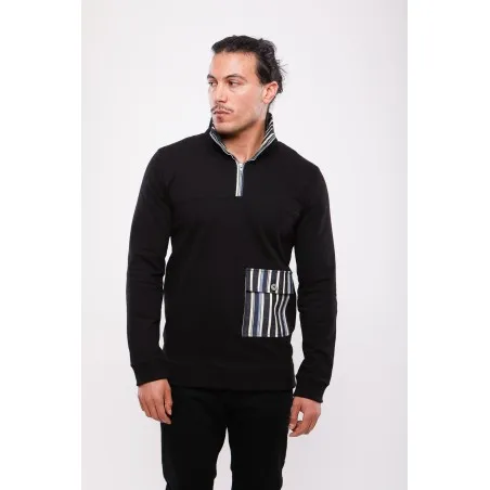 Pull Col Montant Noir - MAZIJ