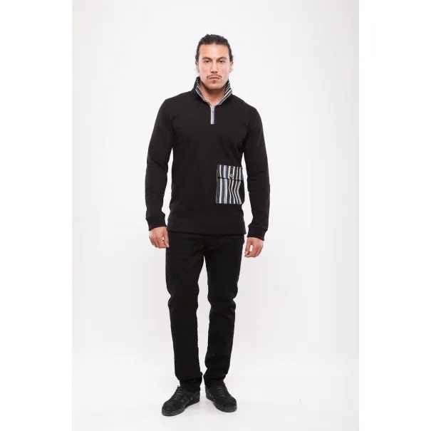 Pull Col Montant Noir - MAZIJ