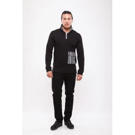 Pull Col Montant Noir - MAZIJ