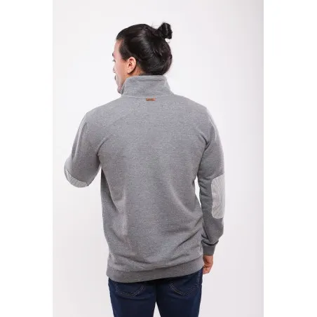 Pull Col Montant Gris - MAZIJ