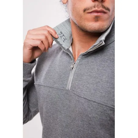 Pull Col Montant Gris - MAZIJ