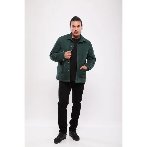 Manteau Denim Vert Olive - MAZIJ