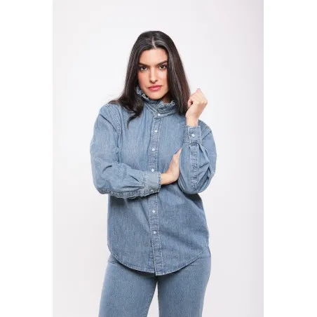 Chemise en Jean – Col Volanté - MAZIJ