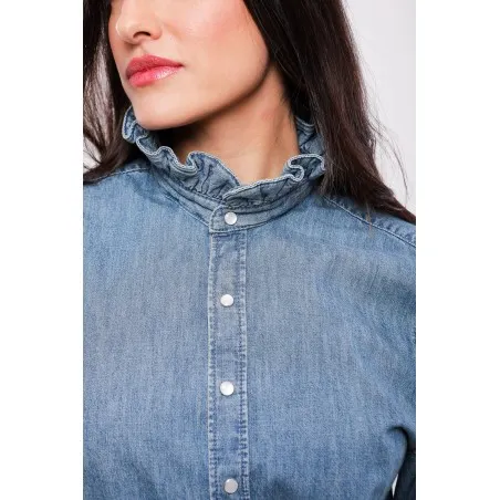 Chemise en Jean – Col Volanté - MAZIJ