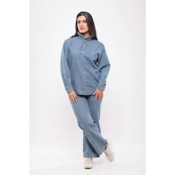Chemise en Jean – Col Volanté - MAZIJ