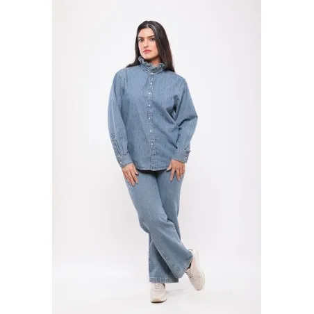 Chemise en Jean – Col Volanté - MAZIJ
